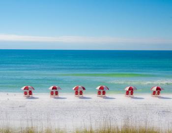 Florida Gulf Beach with Beach Chairs